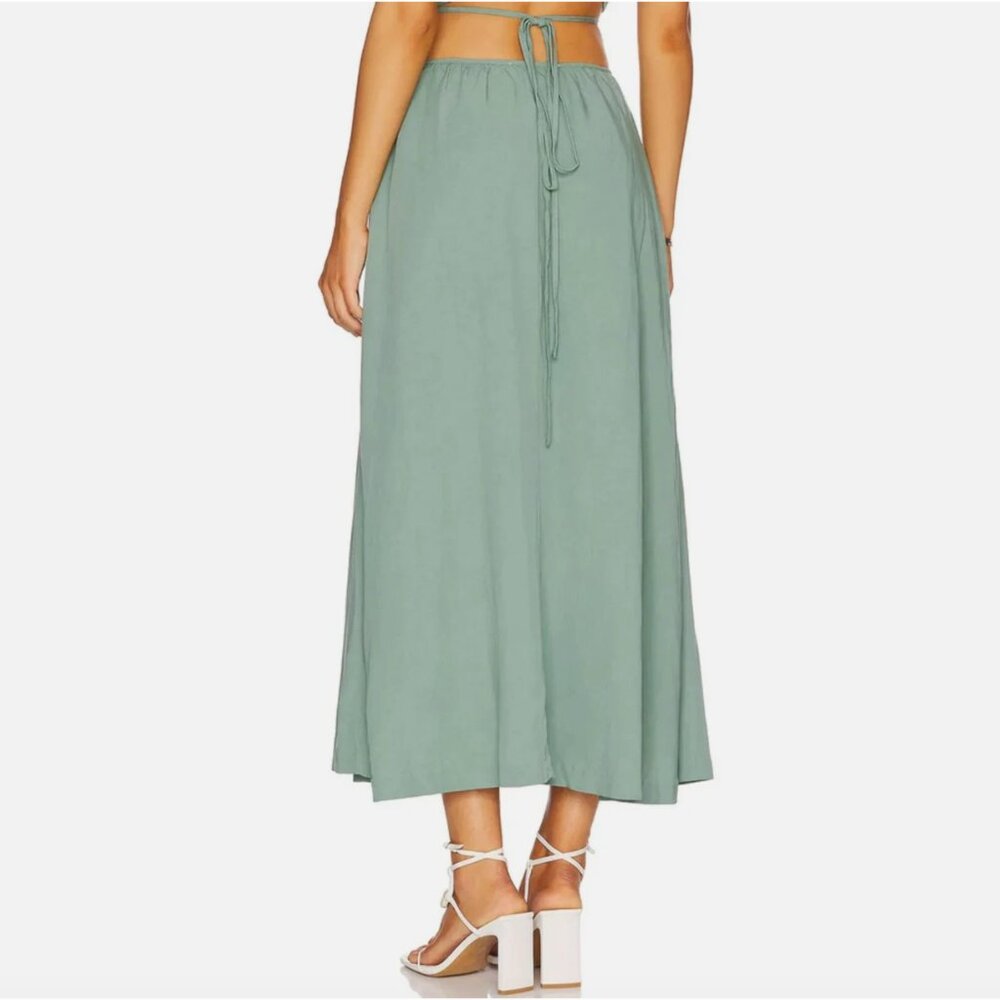 ASTR the Label Divine Waist Tie Maxi Skirt in the Dark Sage - Picture 2 of 8